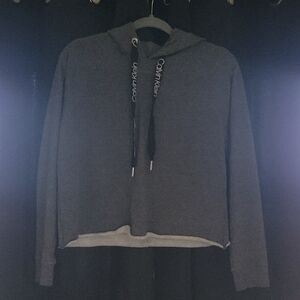 Calvin Klein Charcoal Hoodie with Logo Drawstrings